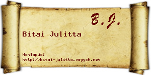 Bitai Julitta névjegykártya